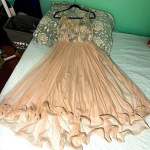 Beige with silver fancy dress only worn once